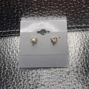 CZ Gold Bezel Heart